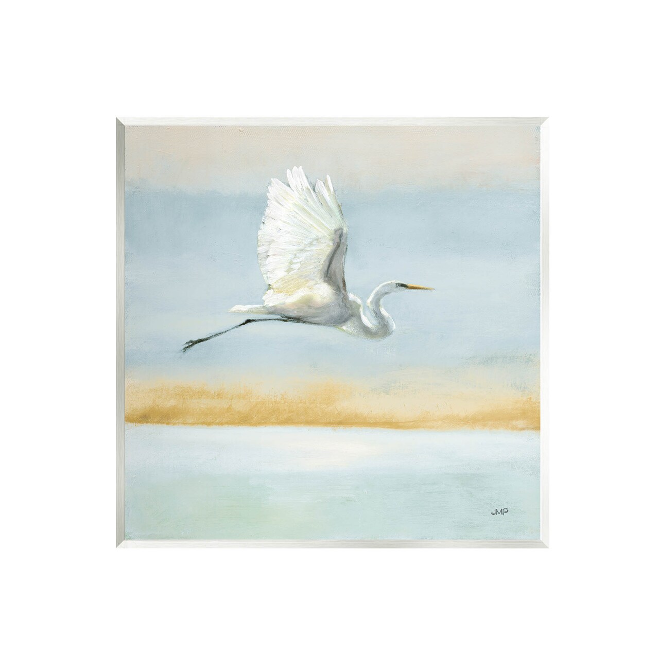 Stupell Industries Egret Bird Flying Ocean Breeze Wall Plaque Art